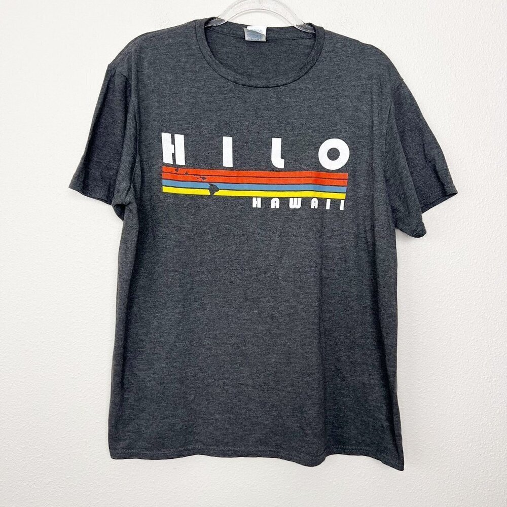 Hilo Hawaii Retro Print Graphic Tee Unisex Large